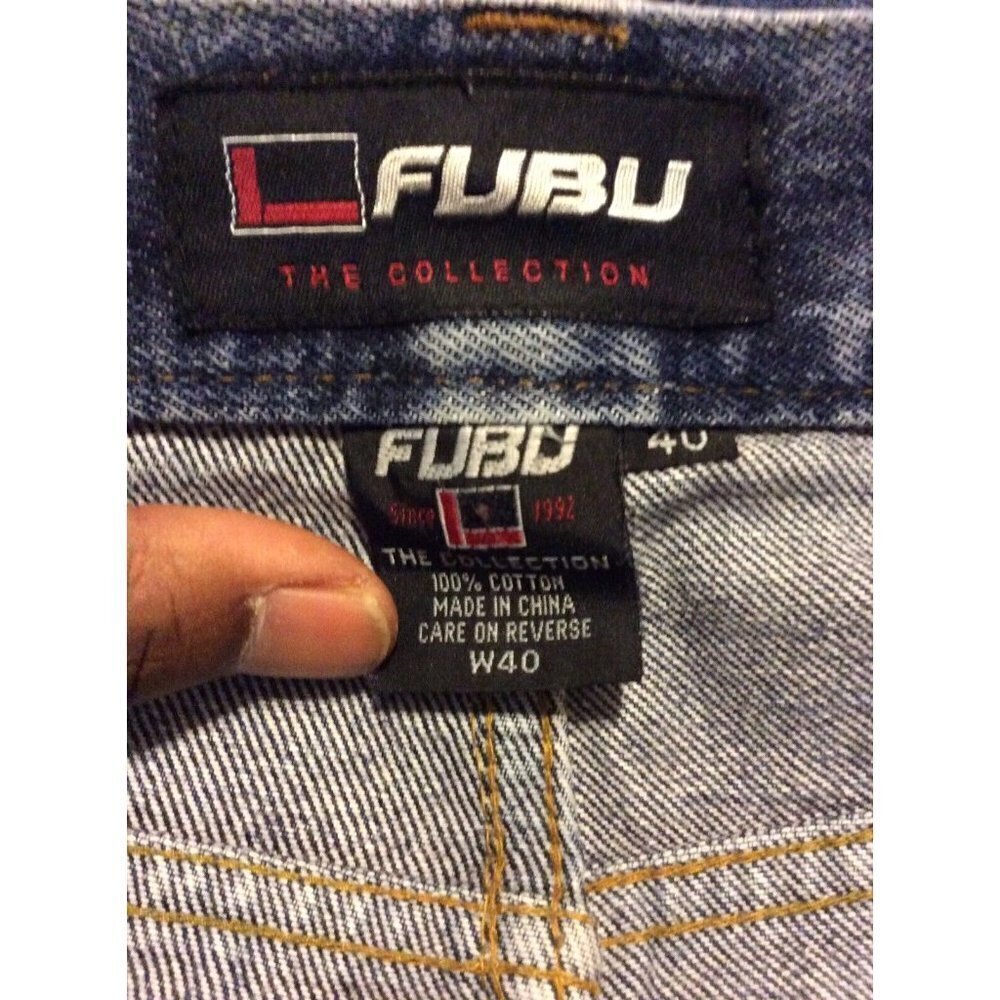 Fubu Shorts Size 40 Mens Blue Denim Casual Jean Shorts Straight Streetwear - Picture 8 of 12